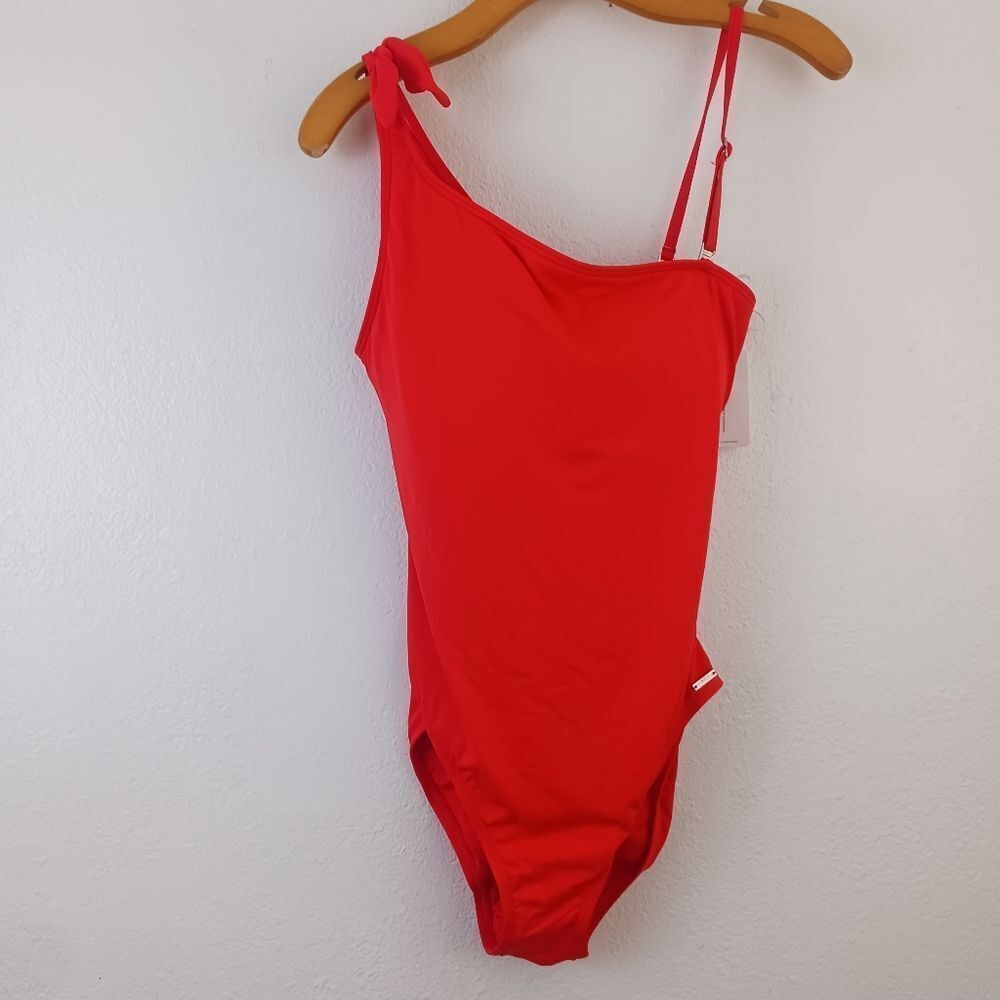 Ouosisi orange open back one piece bathing suit size L